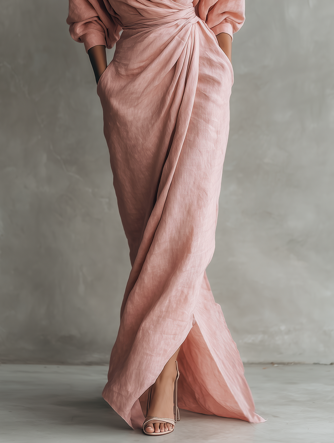 Isabella | Abito Maxi Portafoglio Drappeggiato