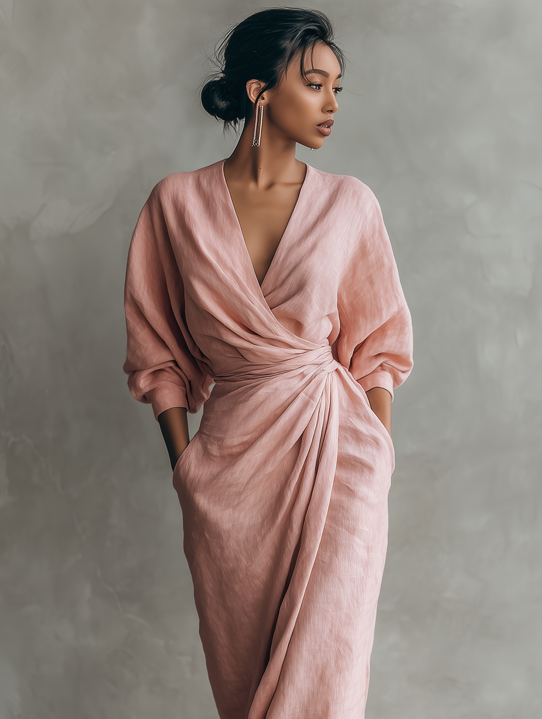 Isabella | Abito Maxi Portafoglio Drappeggiato