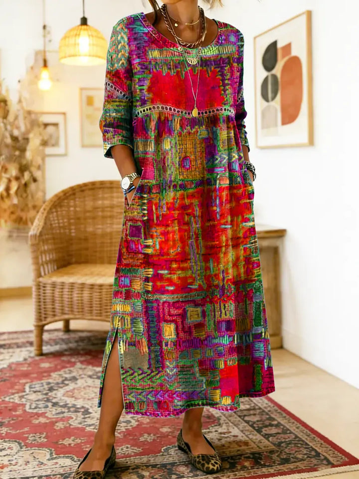 Ginevra | Abito Midi Artistico Svasato