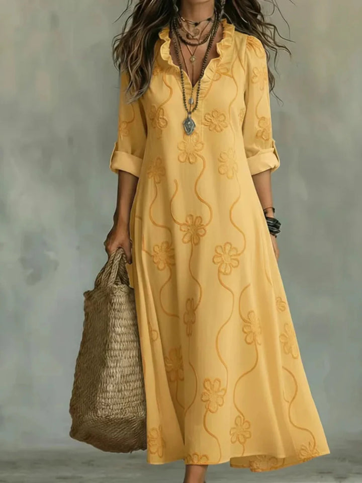 Bianca | Abito Maxi Ricamato Bohemien