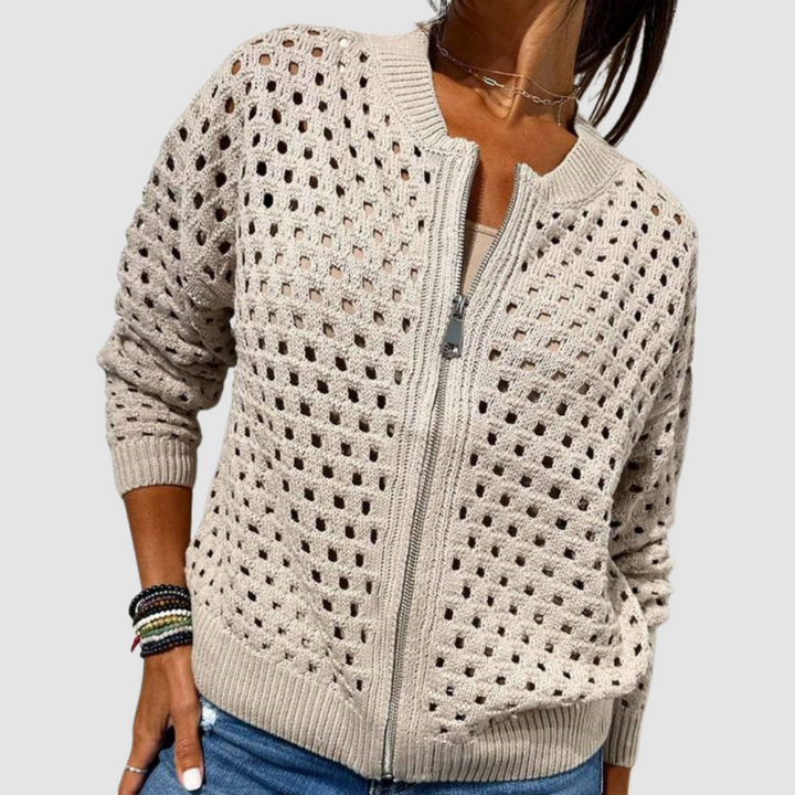 Livia | Cardigan Traforato con Zip