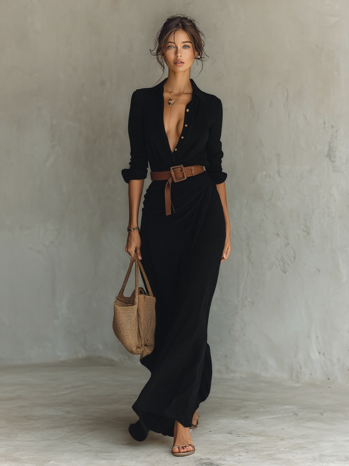 Chiara | Abito Maxi Drappeggiato