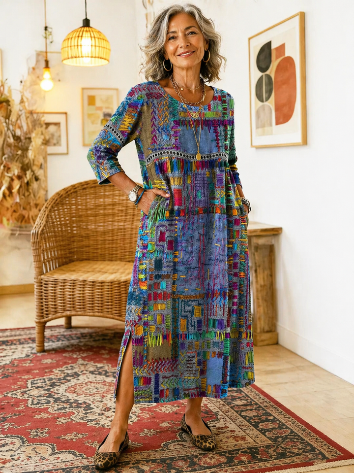 Ginevra | Abito Midi Artistico Svasato