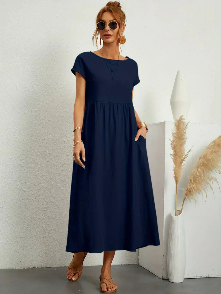 Livia | Abito Maxi Svasato con Tasche