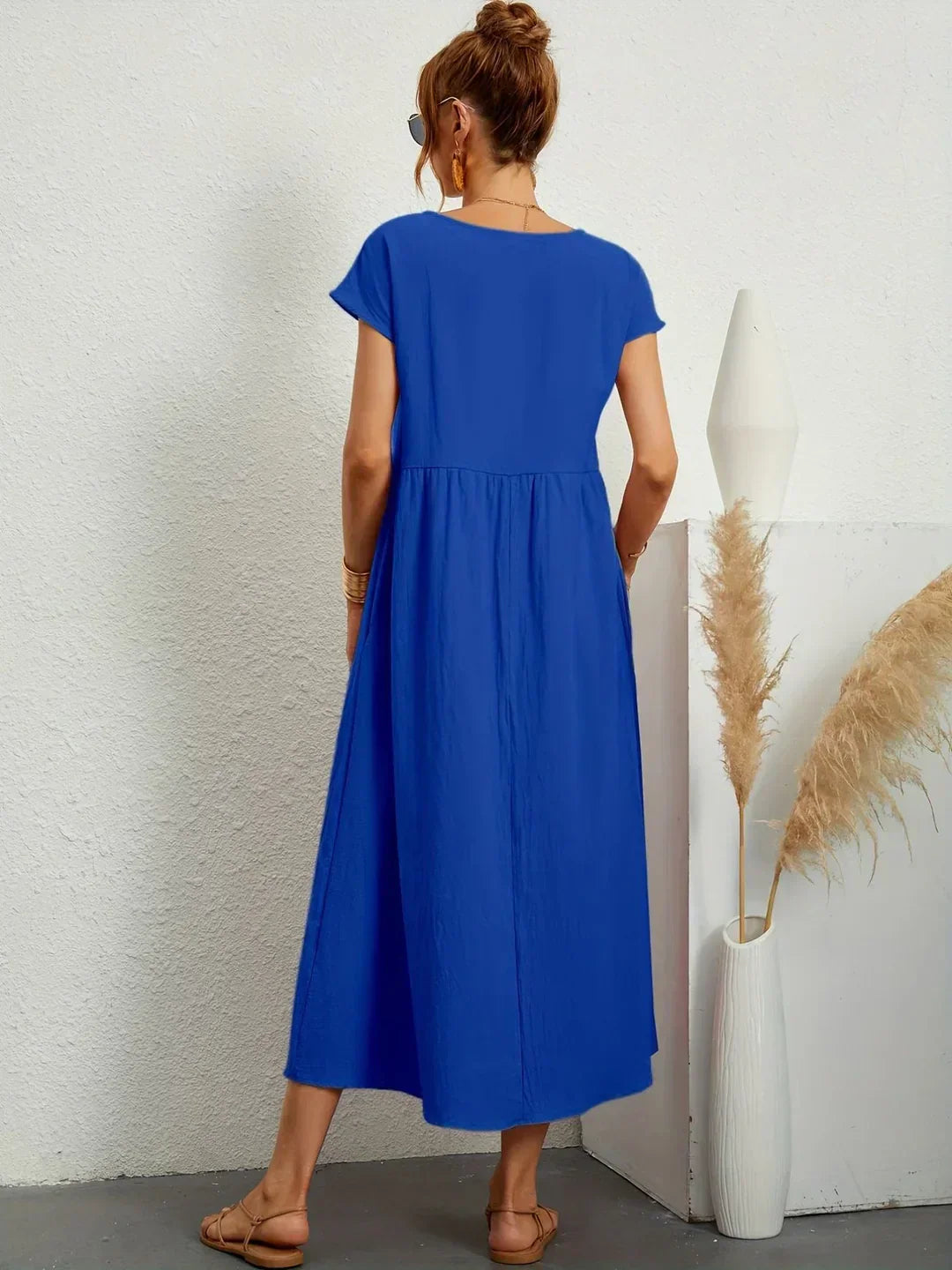 Livia | Abito Maxi Svasato con Tasche