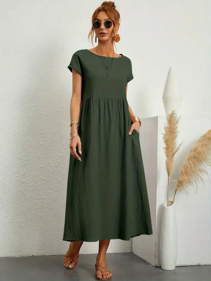 Livia | Abito Maxi Svasato con Tasche