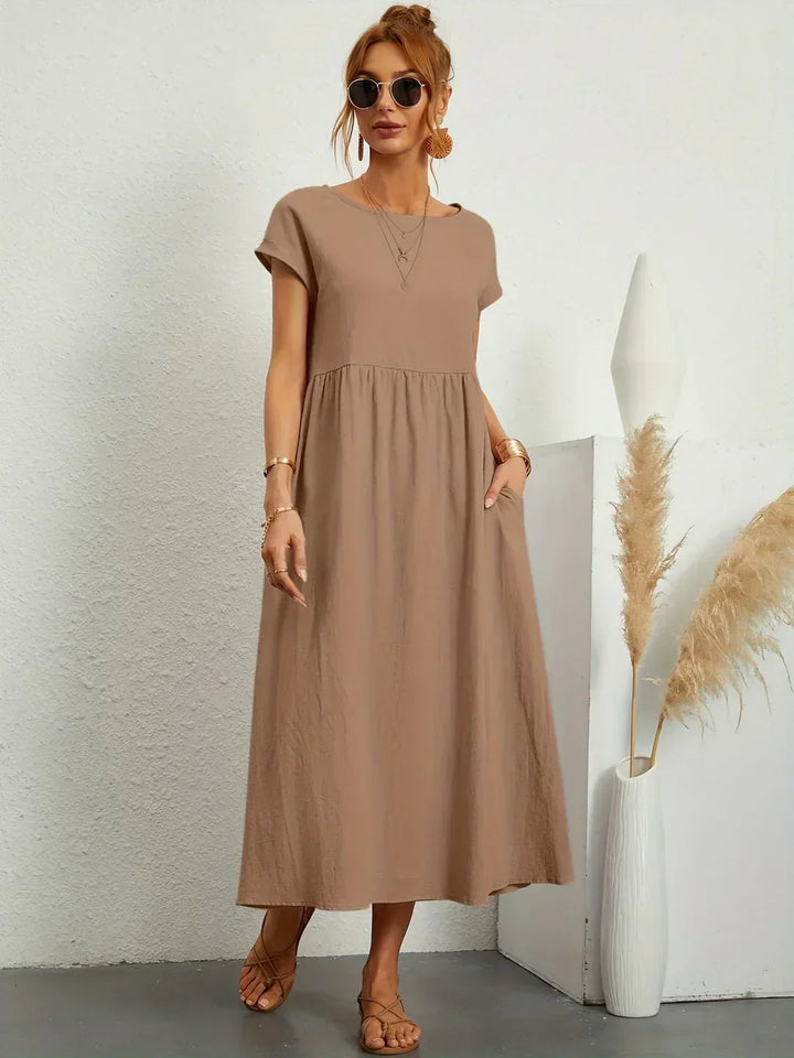 Livia | Abito Maxi Svasato con Tasche