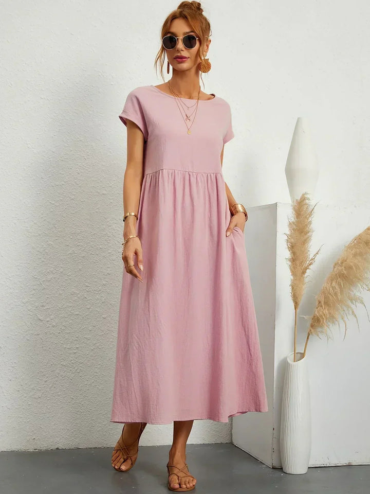 Livia | Abito Maxi Svasato con Tasche