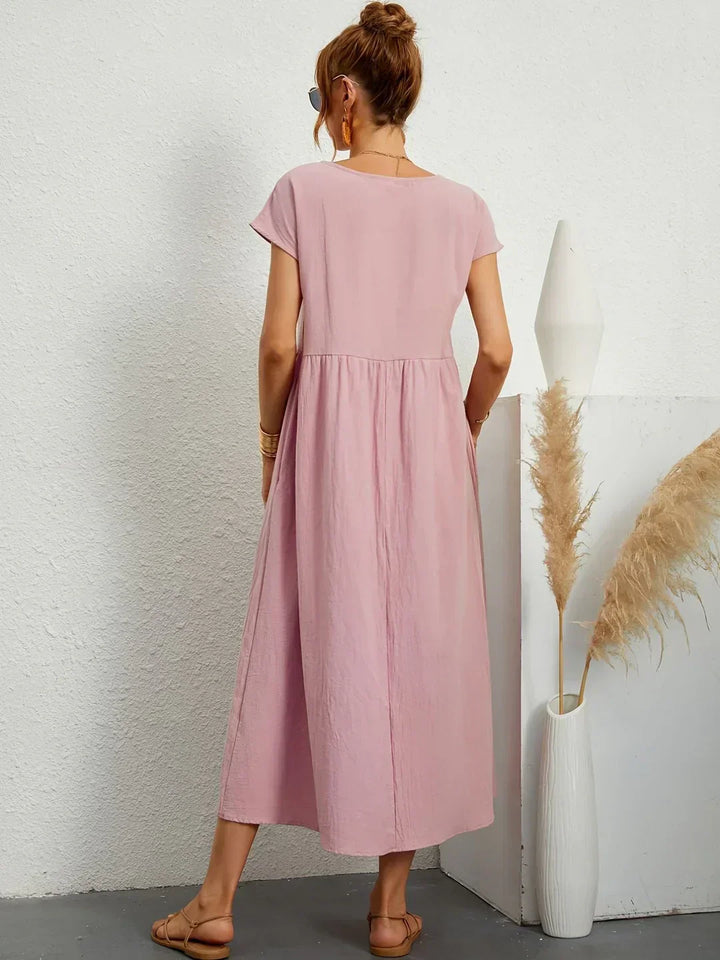 Livia | Abito Maxi Svasato con Tasche