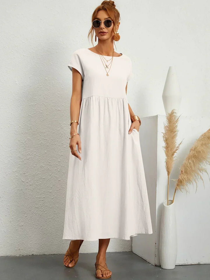 Livia | Abito Maxi Svasato con Tasche