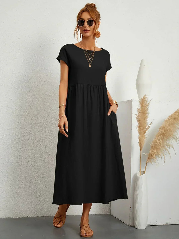 Livia | Abito Maxi Svasato con Tasche
