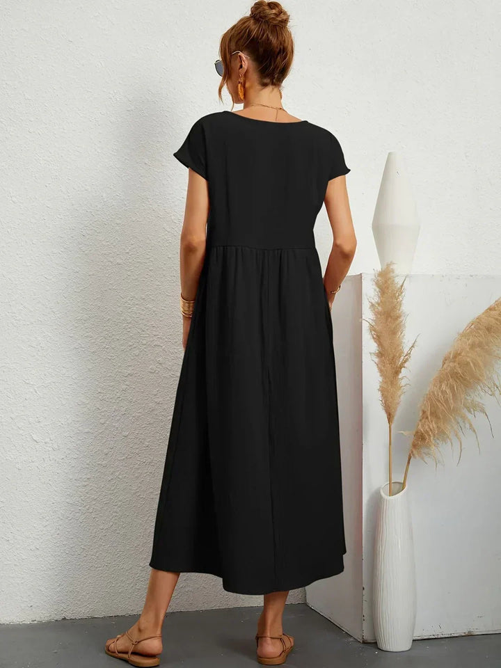 Livia | Abito Maxi Svasato con Tasche