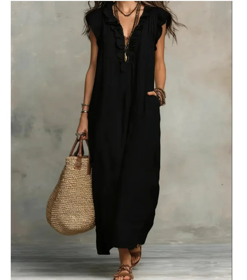 Valentina | Abito Maxi Bohemien con Volant