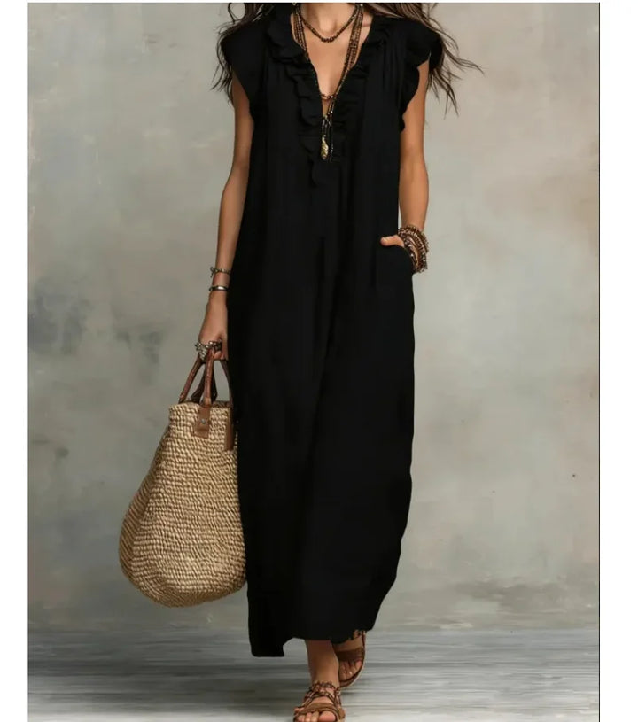 Valentina | Abito Maxi Bohemien con Volant