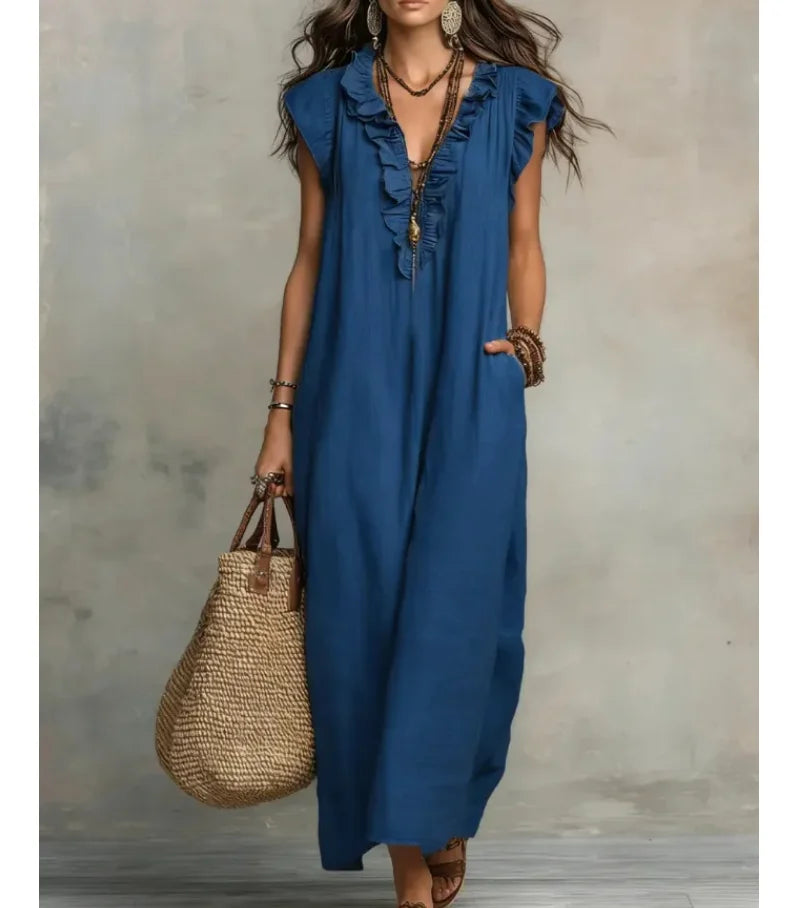 Valentina | Abito Maxi Bohemien con Volant