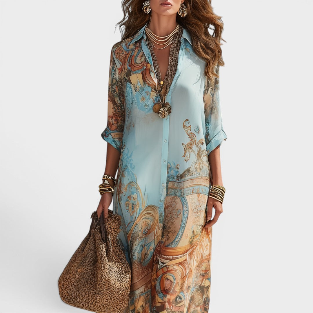 Arianna | Abito Camicia Maxi a Stampa