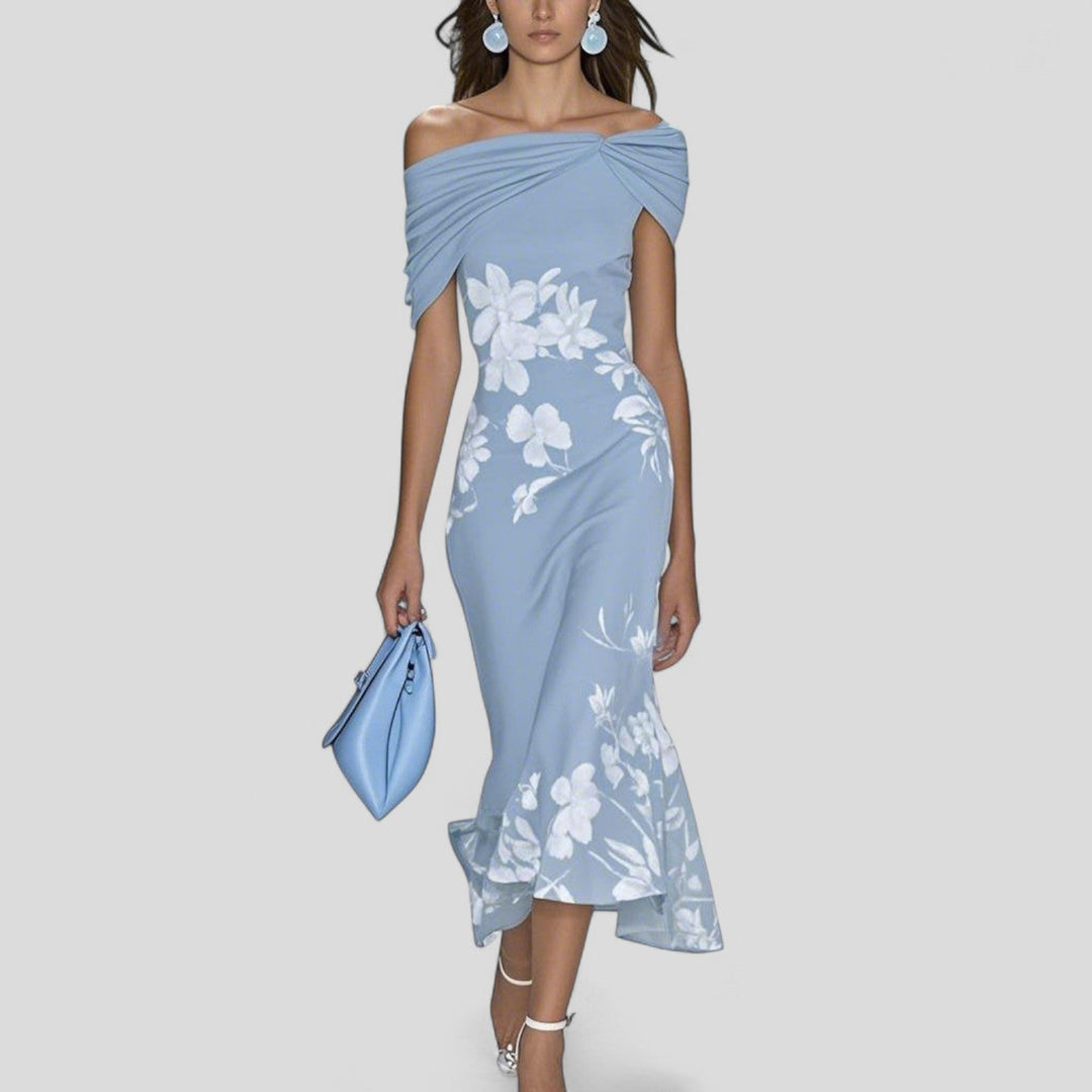 Stella | Abito Midi Floreale Spalle Scoperte