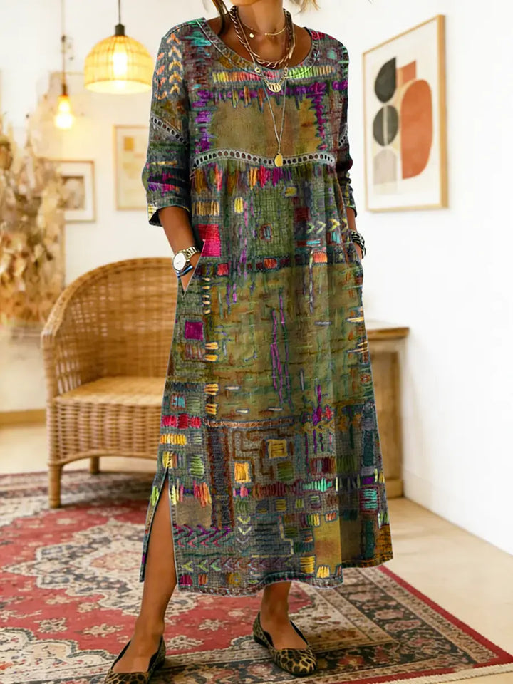 Ginevra | Abito Midi Artistico Svasato