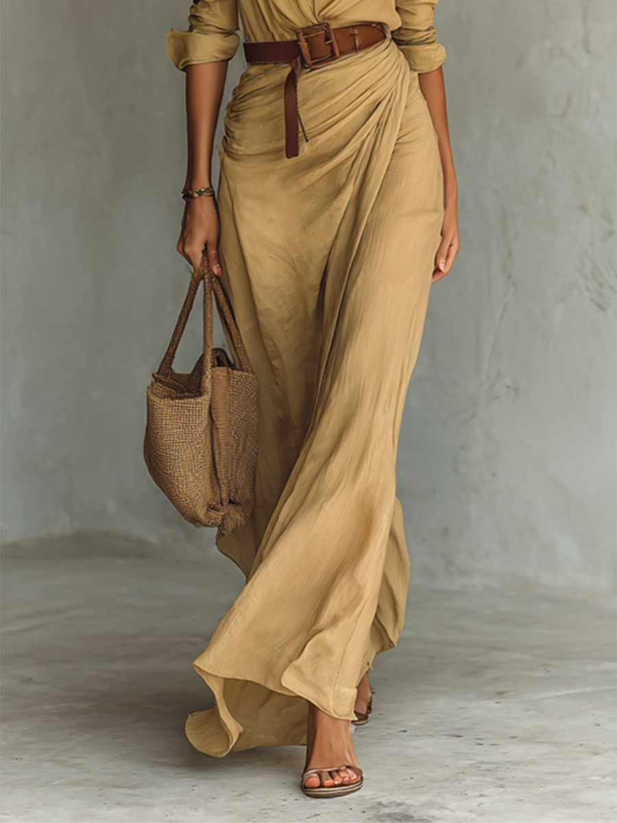 Chiara | Abito Maxi Drappeggiato