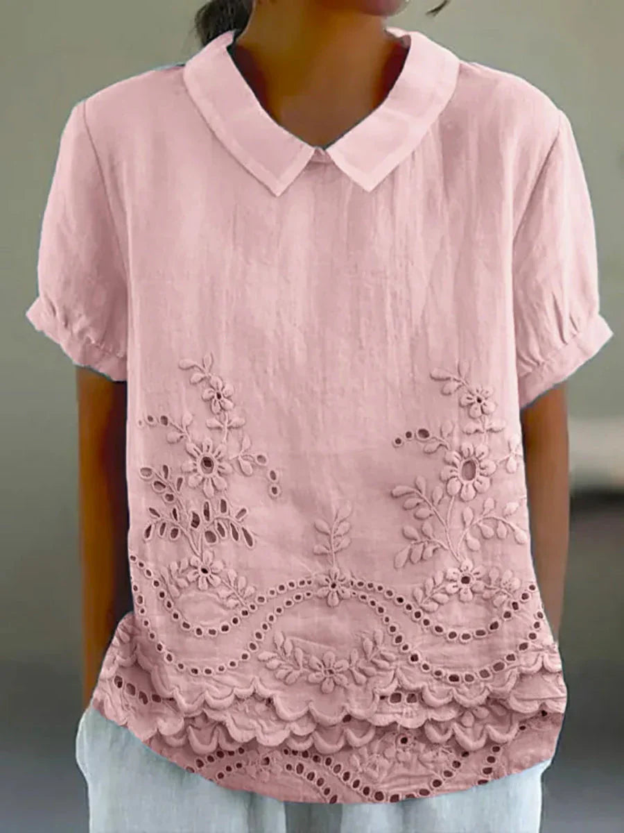 Chiara | Blusa Floreale con Colletto