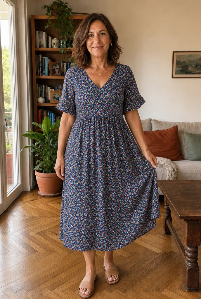 Elena | Abito Floreale Midi