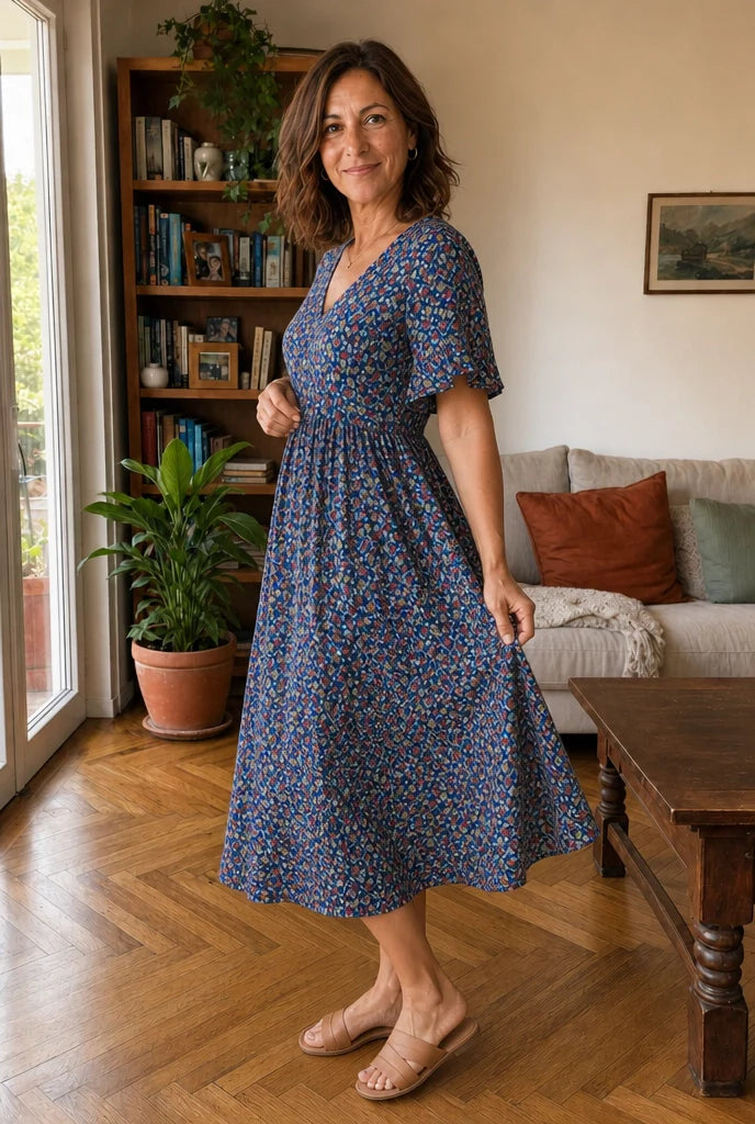 Elena | Abito Floreale Midi