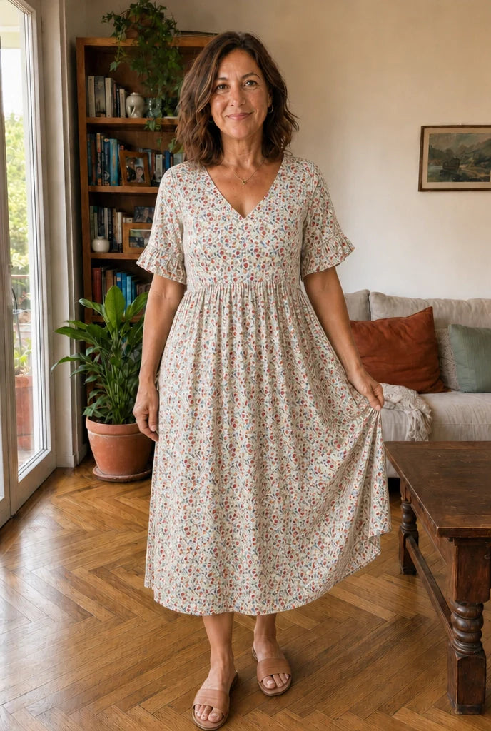 Elena | Abito Floreale Midi