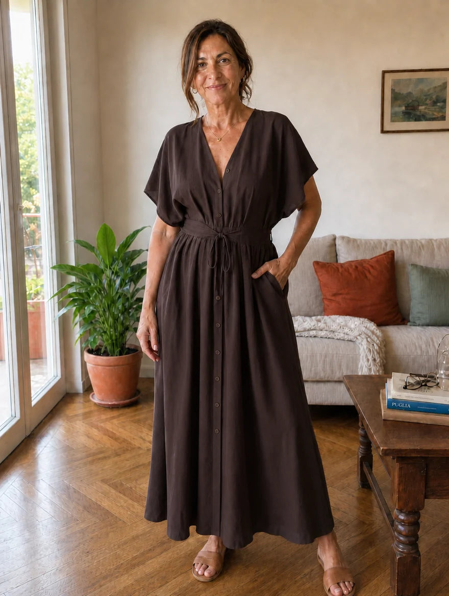Lavinia | Abito Maxi Drappeggiato