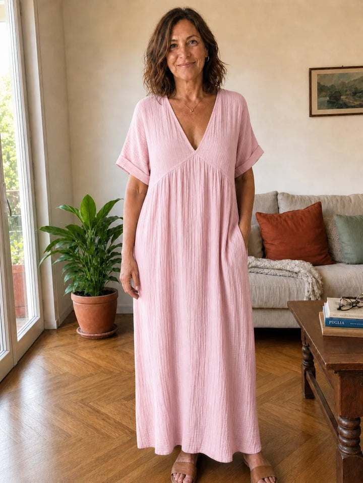 Alessia | Abito Maxi in Mussola