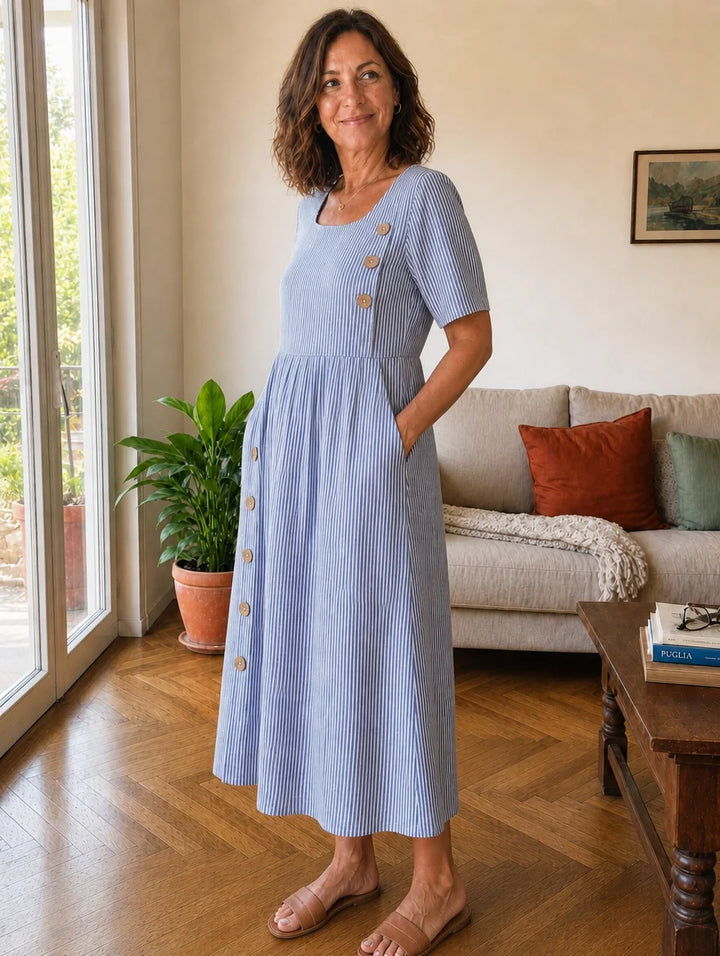 Stella | Abito Midi a Righe