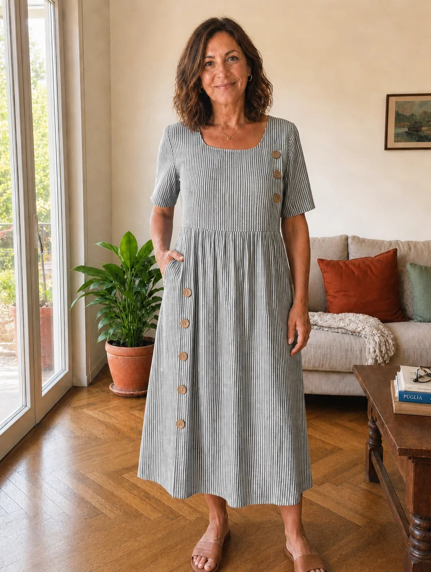 Stella | Abito Midi a Righe