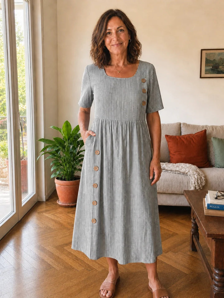 Stella | Abito Midi a Righe