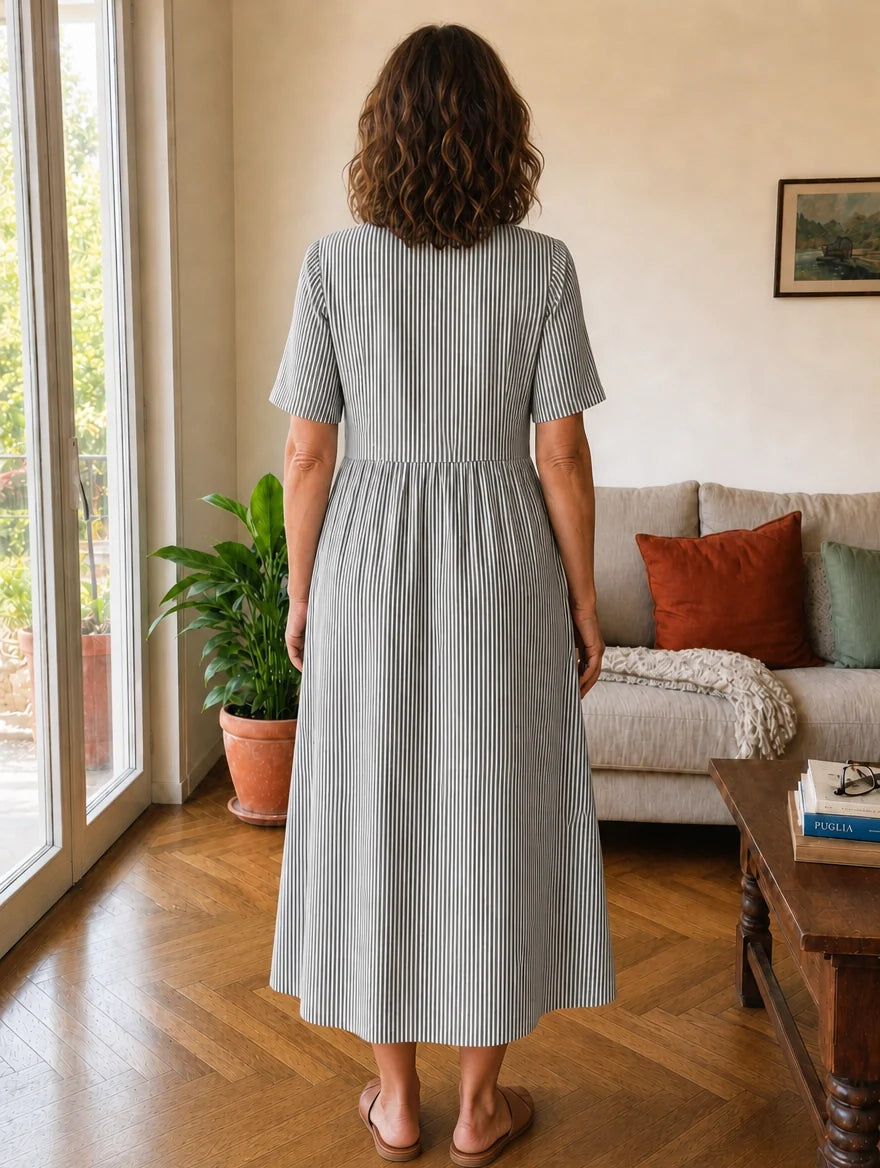 Stella | Abito Midi a Righe