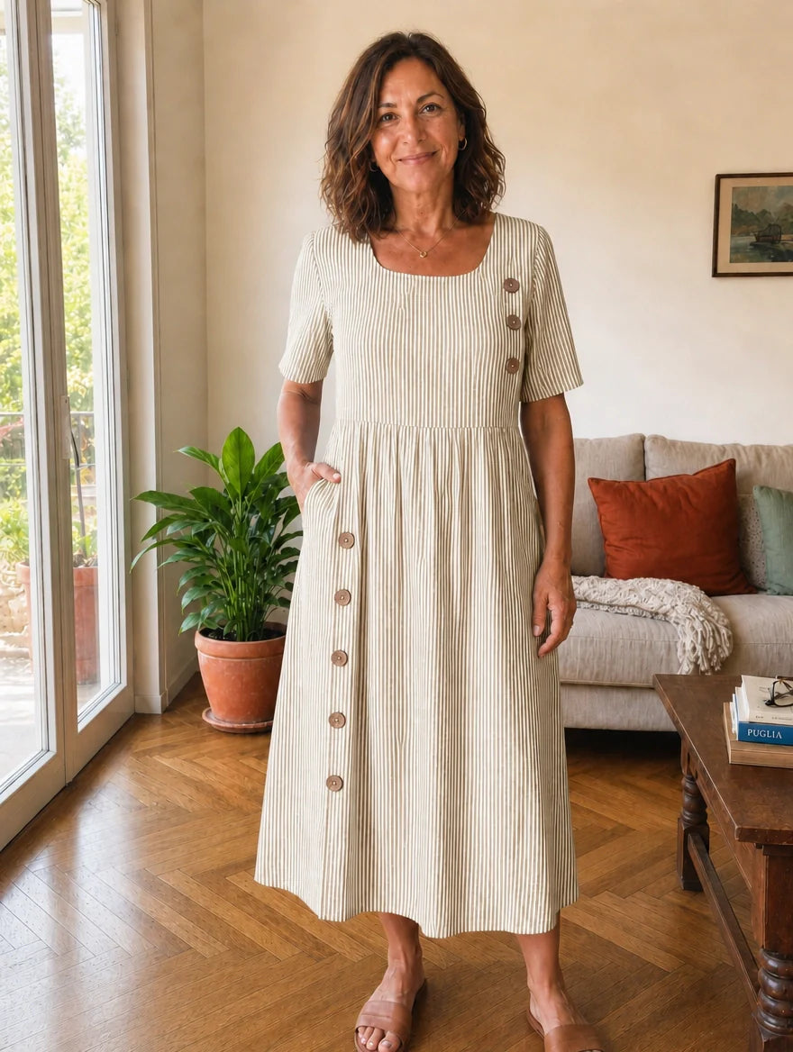 Stella | Abito Midi a Righe