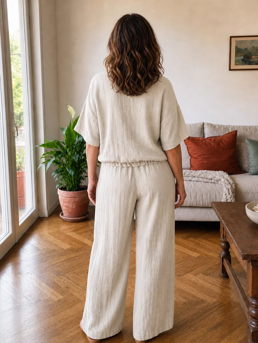 Matilde | Completo Ricamato in Lino